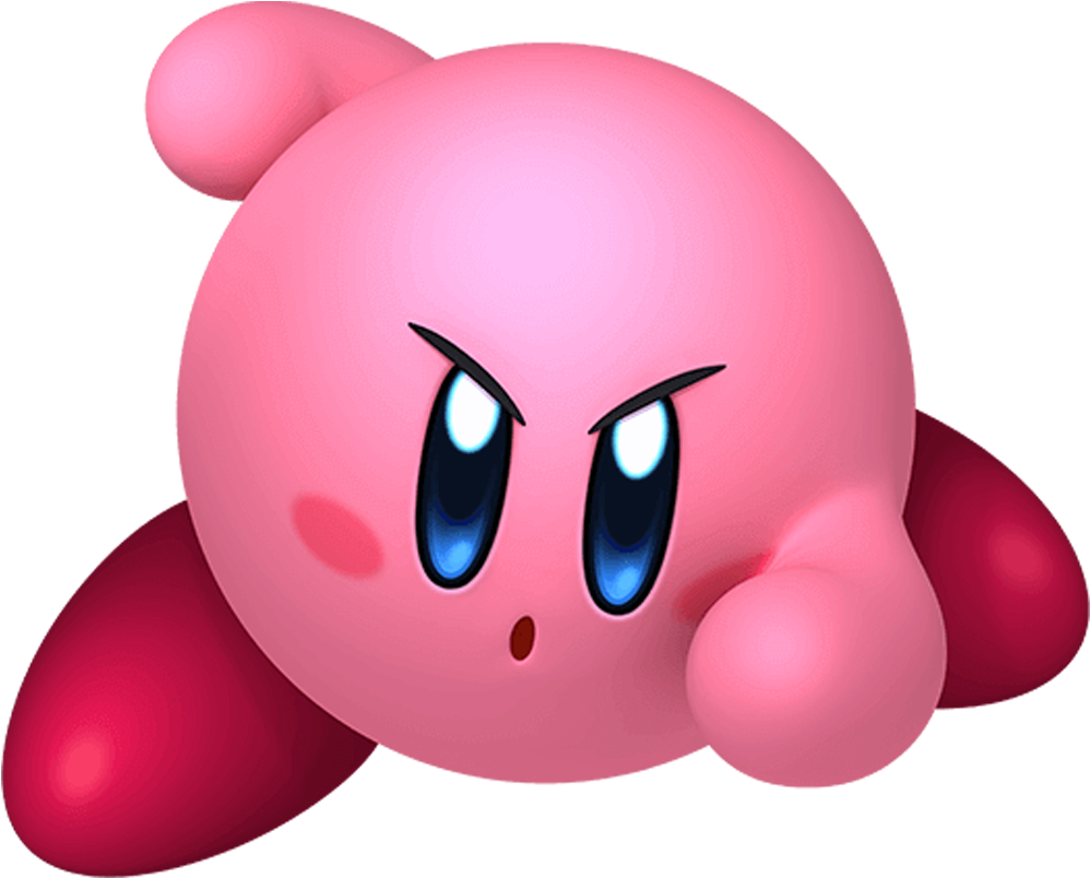 Personagem 3d sentado, Kirby.